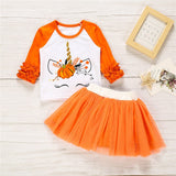 0-24M Halloween Baby Girl Cute Unicorn Cotton Tutu 2 Pcs Sets