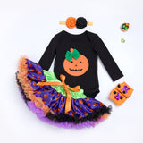 0-24M Halloween Newborn Baby Girl Pumpkin Tutu 3 Pcs Sets