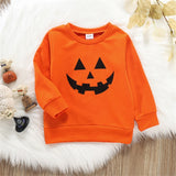 1-6T Halloween Cartoon Print Kids Baby Boys Autumn Winter Sweatshirts