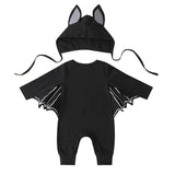 0-24M Halloween Newborn Baby Boys Black Batwing Sleeve Romper