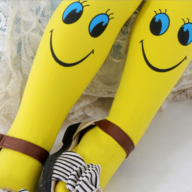 Kids Girls Cartoon Smiley Sock Dance Tights Pantyhose Stocking