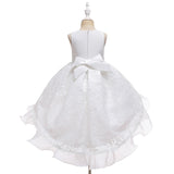 Kids Girl Cake Tutu Flower Dress Lace Party Wedding Formal Dress 3-12Y - honeylives