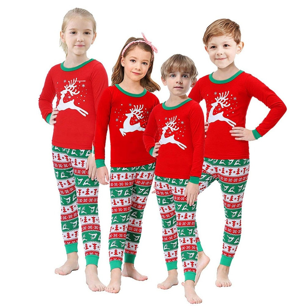 Family Matching Christmas Pajamas Adult Kids Sleepwear Nightwear