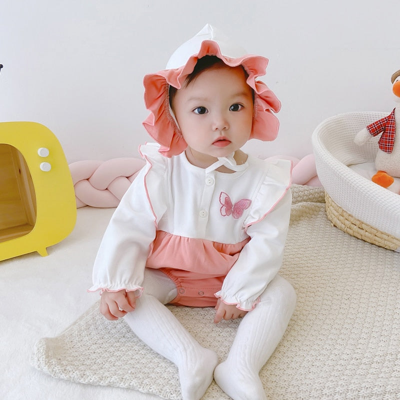 Baby Girl Newborn Long Sleeve Bodysuit  Birthday Rompers Jumpsuits