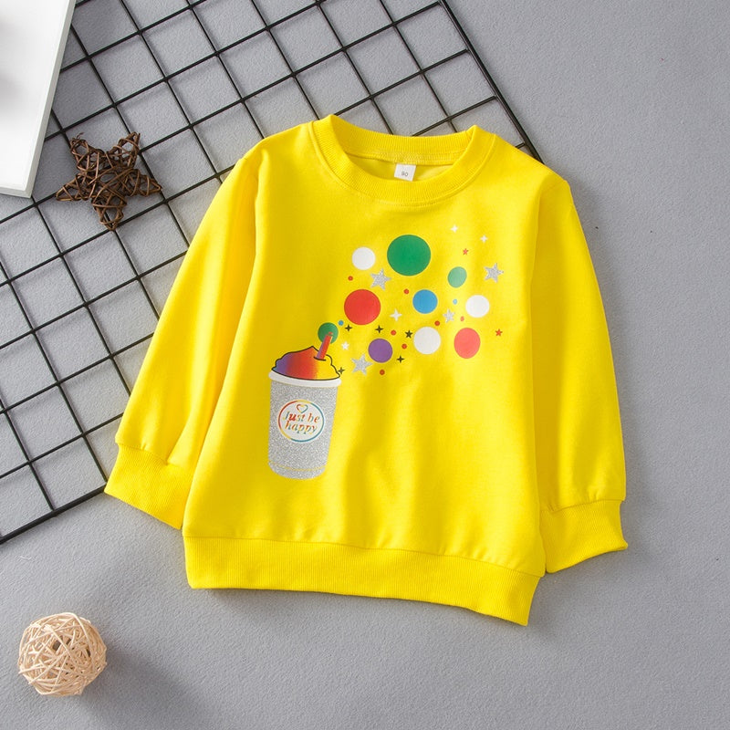 Girl Boy Cotton Cup Pear Dot Print Casual T-shirt Tops  2-6 Years