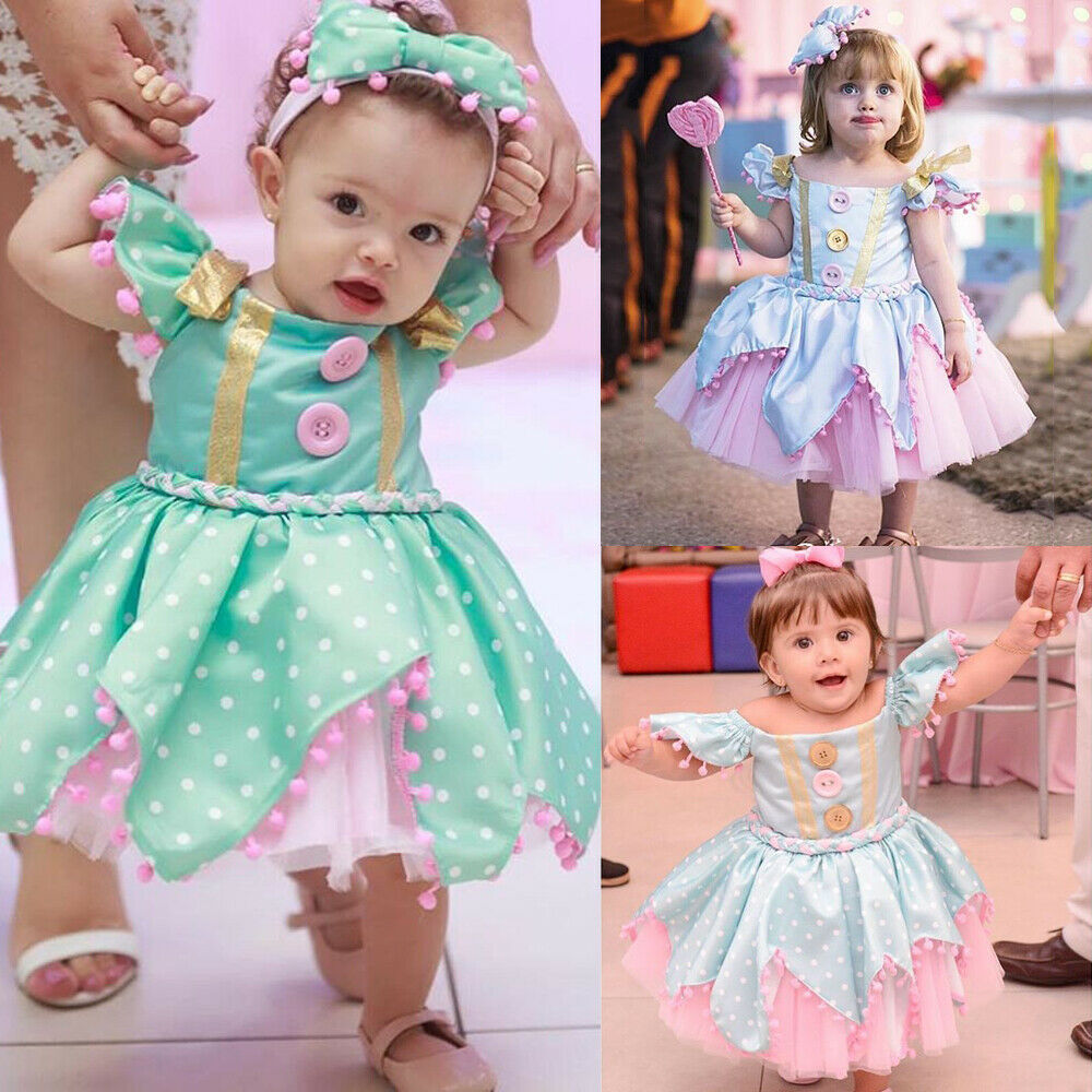Kid Girl Princess Bow Pom Tulle Tutu Party Birthday Wedding Dress 6M-5Y - honeylives