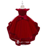 Kids Girl Cake Tutu Flower Dress Children Party Wedding Formal Dress 3-12T - honeylives