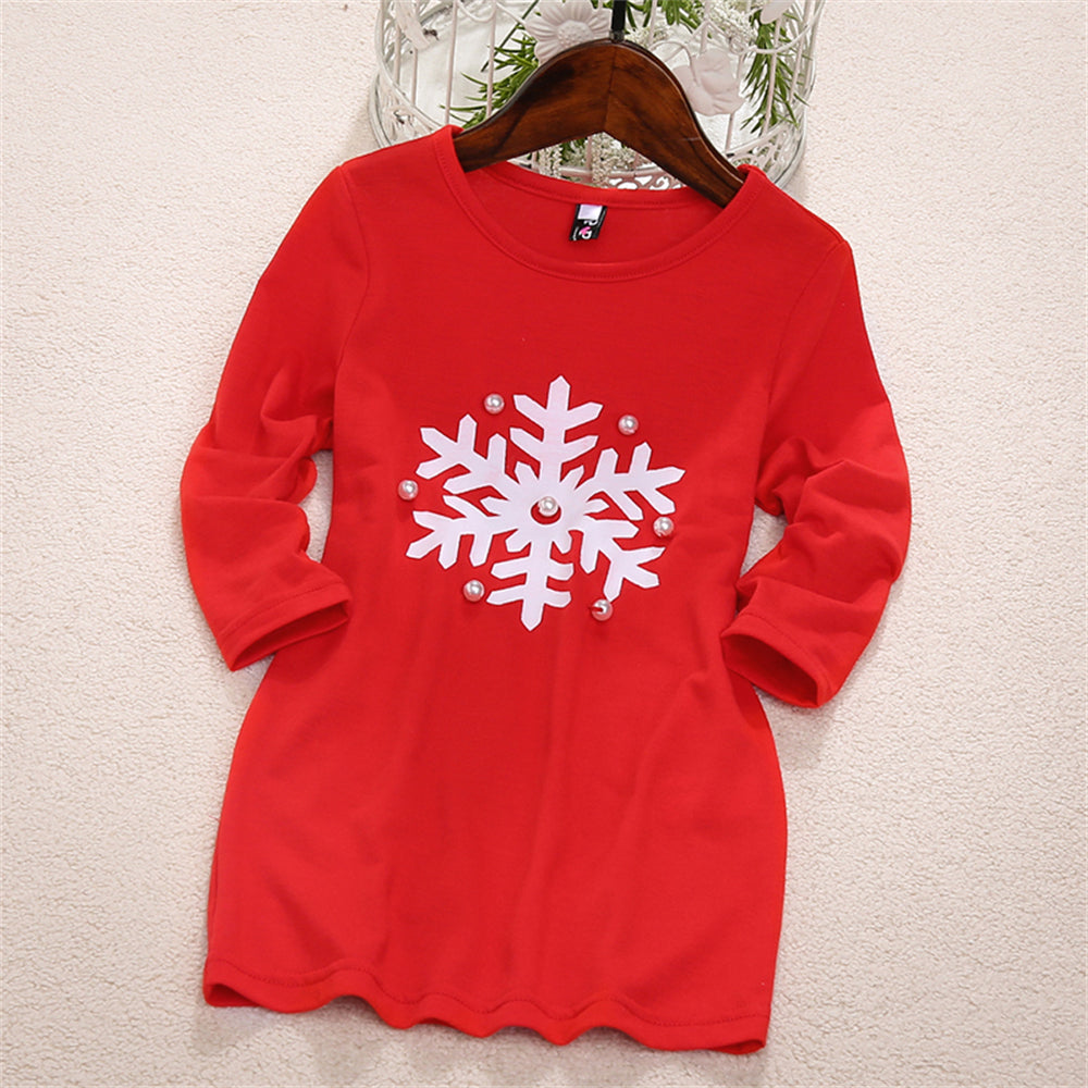 Family Matching Mother Daughter Fashion Parent-Child Christmas Dresses