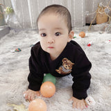 Family Matching Bear Embroidery Sweatshirt Pullover
