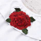 Summer Toddler Girls Off Shoulder Rose Embroidery Tops+Solid Tulle Skirts Outfits - honeylives