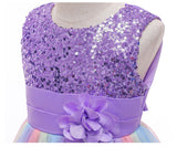 Kid Girls Wedding Prom Ball Gown Princess Sequins Flower Dresses