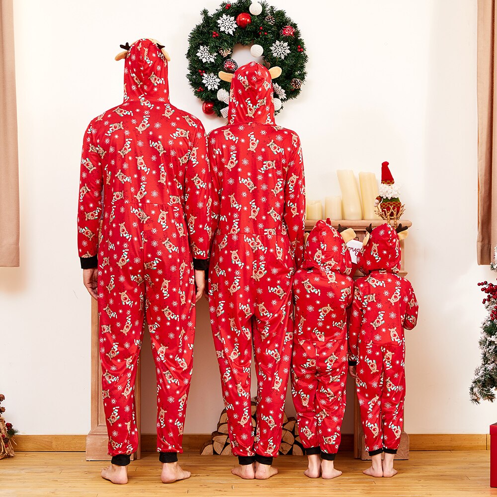 Reindeer Christmas Family Matching Pajama for Dad Mom Kid Family Look