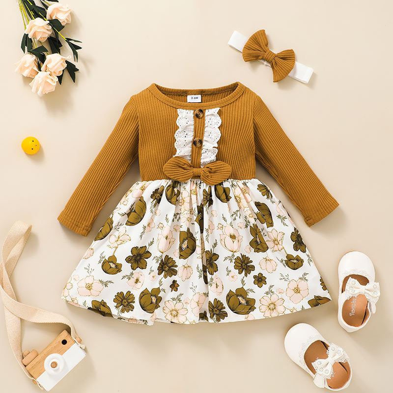 Baby Girl Long Sleeve Floral Spring Flower Dresses