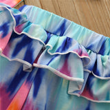 Baby Girls Clothes Set Autumn Long Sleeve Tie Dye Color Romper Outfits 0-18M