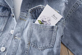 Spring Floral Appliques Kid Baby Girl Fashion Denim Jackets Coats