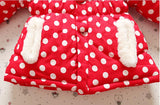 Baby Girl Outerwear Winter Cute Rabbit Jacket Thick Cotton-Padded Coat