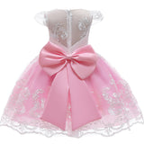 Girl Embroidery Unicorn Big Bow Princess Dress Wedding Party Kids Dresses - honeylives