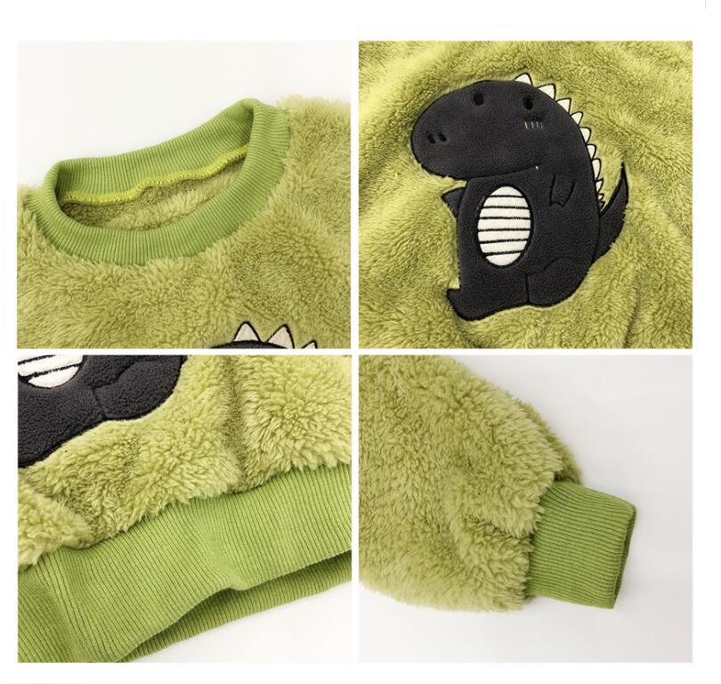 Boys Girls Winter Dinosaur Embroidered Sweater