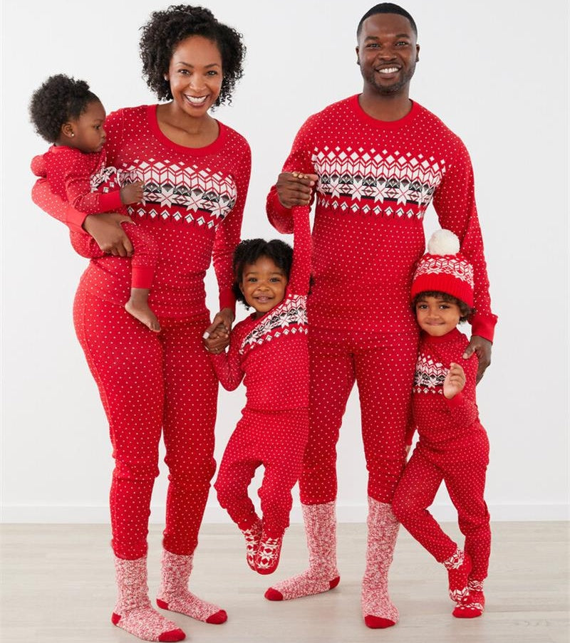 Family Matching Christmas Family Look Print Home Pajamas