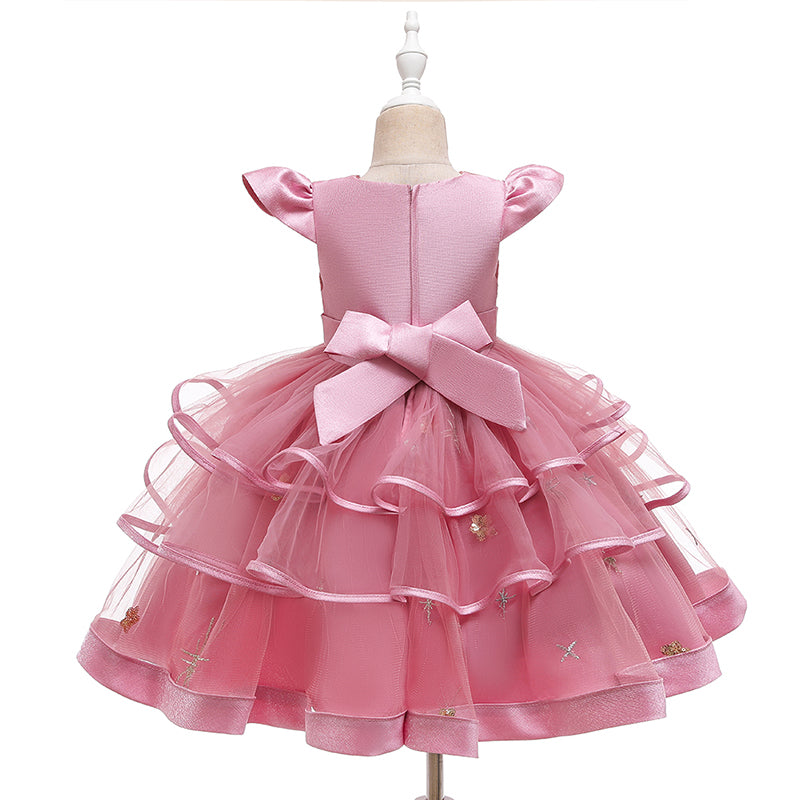 Kids Girl Princess Communion  Cake Tutu Flower Party Wedding Formal Dress