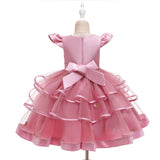 Kids Girl Princess Communion  Cake Tutu Flower Party Wedding Formal Dress