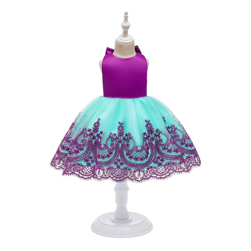 Baby Girl Princess Baptism Dress Big Bow Open Back Costume 9M-6T - honeylives