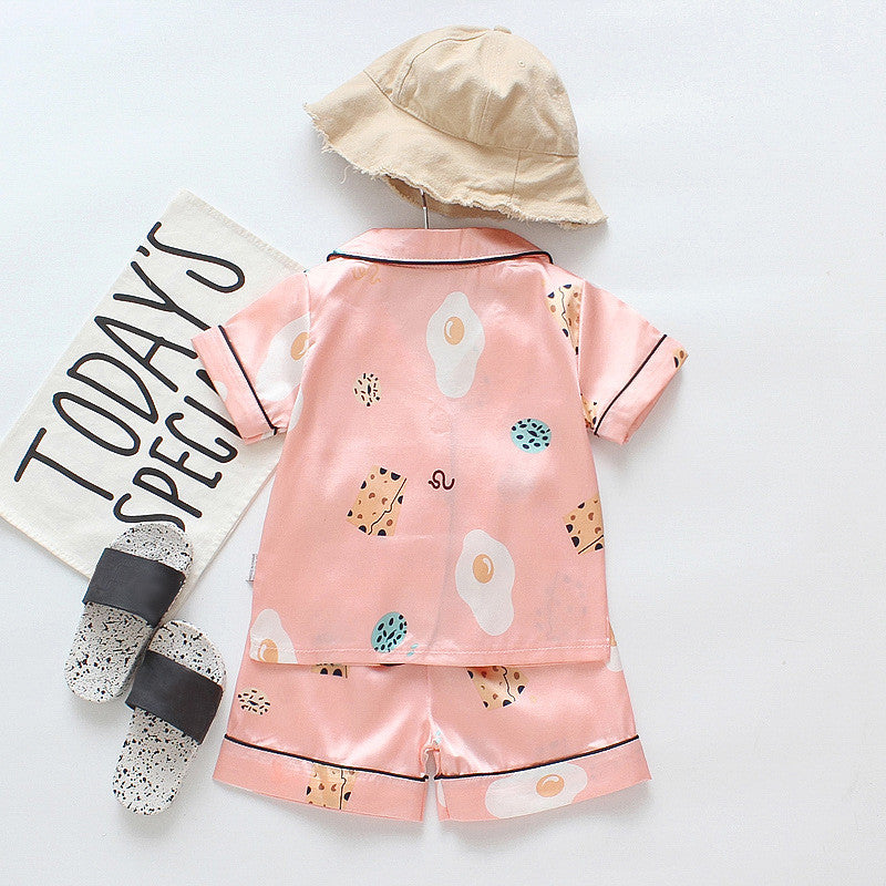 Baby Boy Girl Pajamas Set Summer Sleepwear Cartoon Printed Tops+Shorts 2 Pcs - honeylives