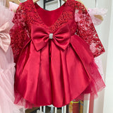 Kid Baby Girl Backless Lace Birthday Princess Long Flower Wedding Dress