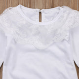 Kind Baby Mädchen Spitze Bogen Prinzessin Party Rock Kleid 2 Pcs Sets Outfit 0-2 Jahre