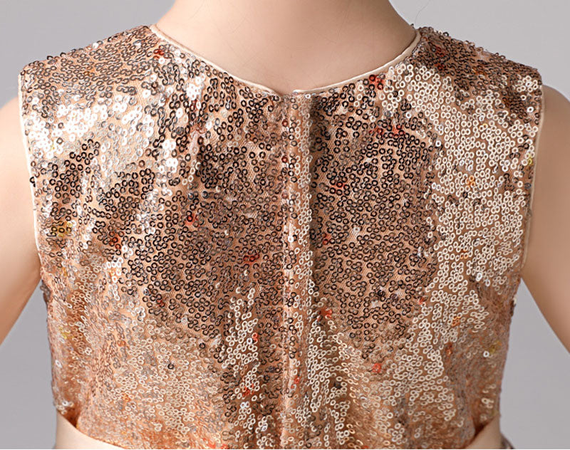 Kid Baby Girl Princess Short Sequin Mesh Party Sleeveless Dresses