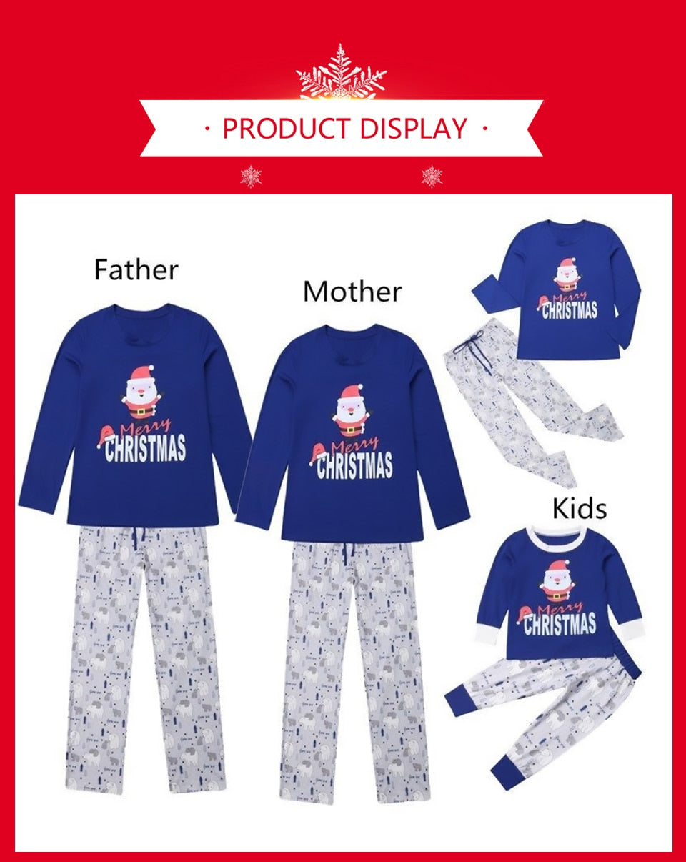 Family Christmas Pajamas Matching Adult Women Kids Sleepwear