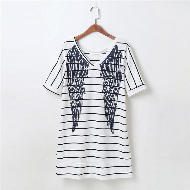 Mother Daughter Short Sleeve Striped Family Matching Shirts Tops