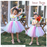 Girls Dress Unicorn Birthday Tutu Dress Sequin Pastel Clothing - honeylives