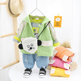 Kids Clothes  Boys and Girls Suits Long Sleeve Korean Style 3 Pcs Set 0-4 Years