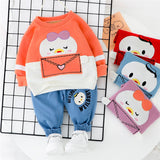 Toddler Baby Girls Boys Cartoon Long Sleeve 2 Pcs Outfits Sets
