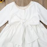 Kids Baby Girls Flared Sleeve Lace Bowknot Princess Dress Ball Gown 1-6Y