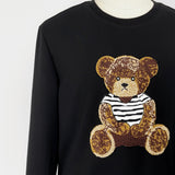 Family Matching Bear Embroidery Sweatshirt Pullover
