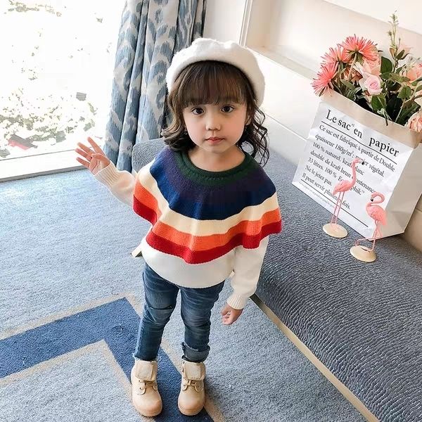 Baby Girls Winter Sweater Pullover Knitted Solid Top Sweaters
