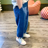 New Arrival Girls Boys Fashin Denim Pants