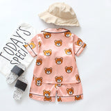 Baby Boy Girl Pajamas Set Summer Sleepwear Cartoon Printed Tops+Shorts 2 Pcs - honeylives