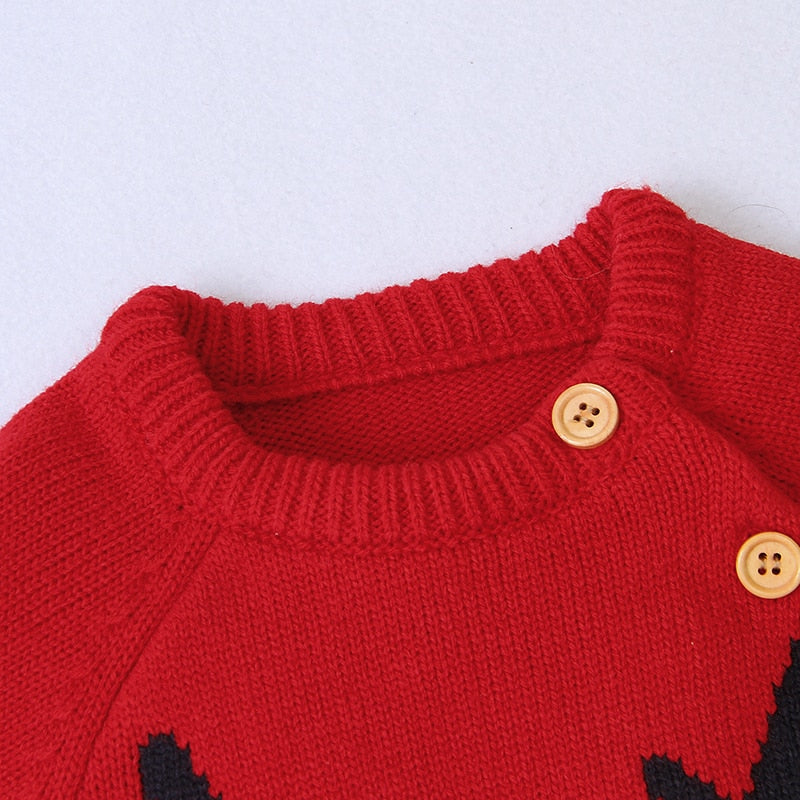 Winter Baby Boy Gir' Christmas Knitted Jumpsuits One Pieces Romper