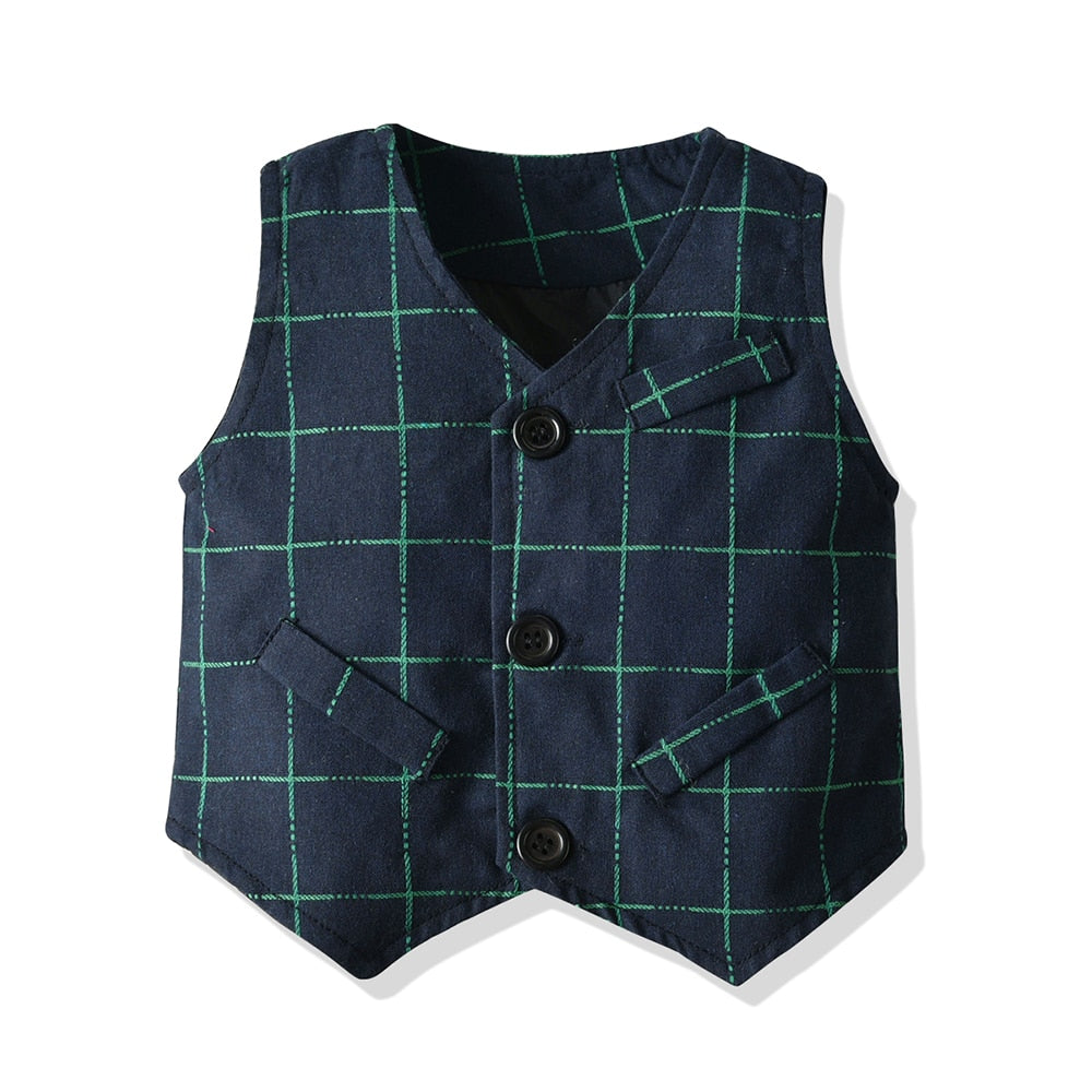 Kids Boys Formal Suits Gentleman Outfits 3Pcs Set