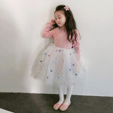 Fashion Girls Tutu Fall Winter Dancing Flower Dresses 2-7T