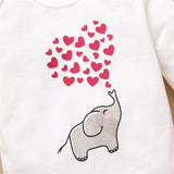 Baby Girls Suit Long-sleeve  Cotton Love Print Valentine Sets 3 Pcs
