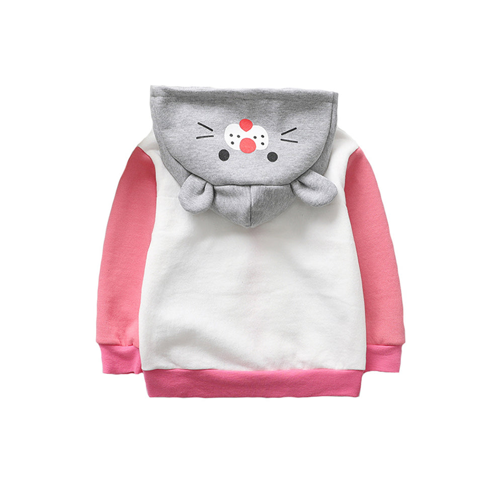 Kid Baby Girl Bunny Zipper Dinosaur Cartoon Coat