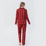 Christmas Family Matching Pajamas Long Sleeve Red Plaid  Sets