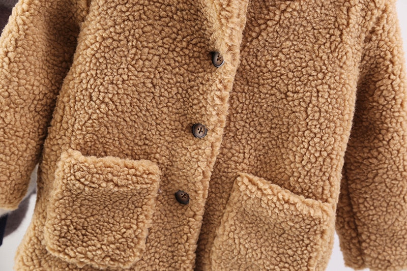 Girls Baby Cashmere Long Winter Coat 1-6 Years