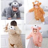 Baby Rompers Cartoon Winter Newborn Thicken Jumpsuits