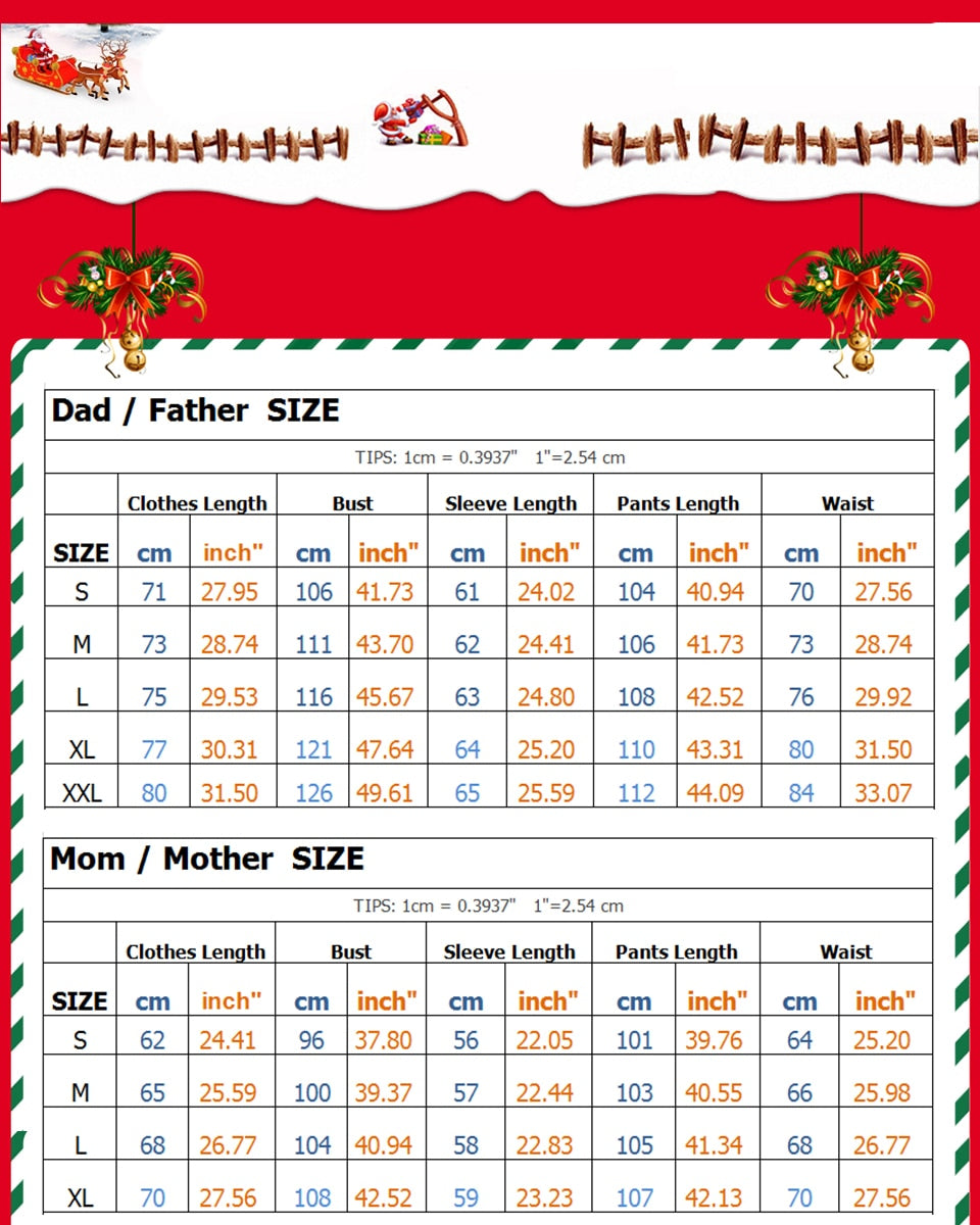 Fashion Family Matching Christmas Pajamas New Year Mom Daughter Daddy Baby