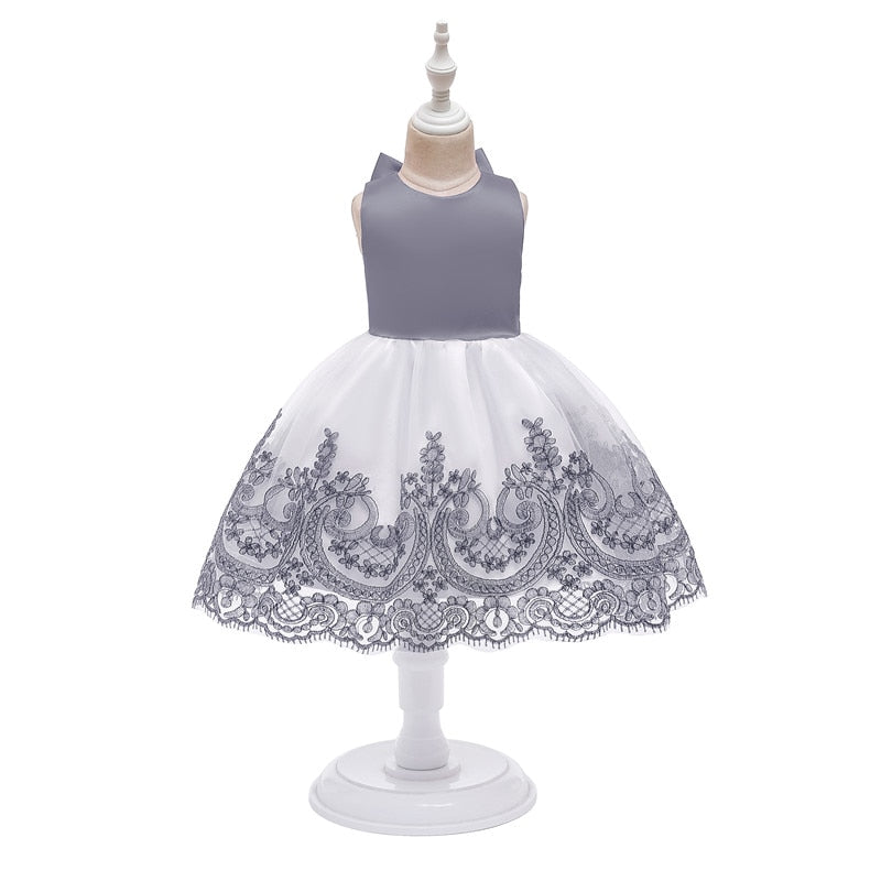 Baby Girl Princess Baptism Dress Big Bow Open Back Costume 9M-6T - honeylives